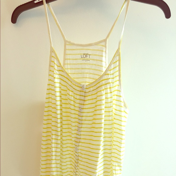 Anne Taylor LOFT tank top. Yellow and white. - Picture 1 of 2